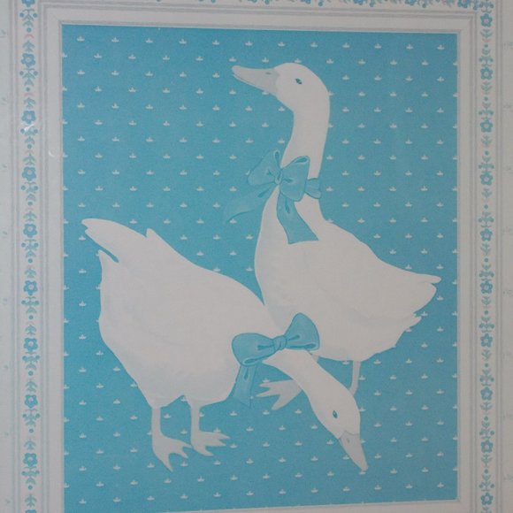 EUC Duck Print in Gold Metal Frame Approximately 18 1/4"x24 1/4"x1" - Picture 4 of 5